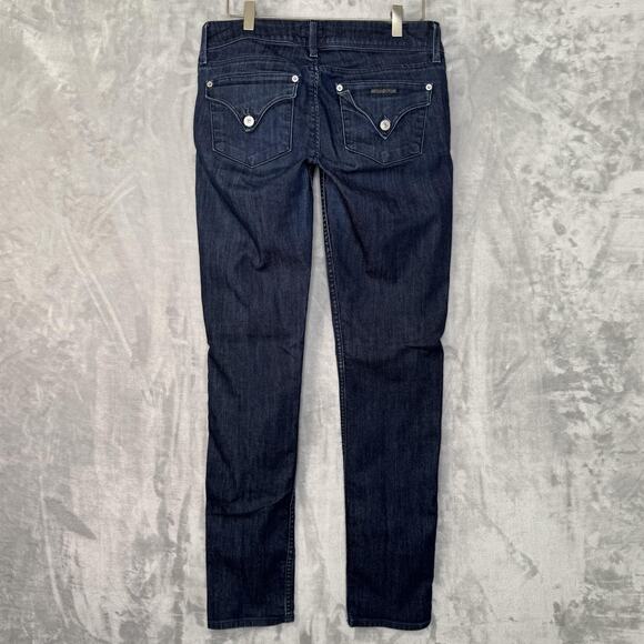 Hudson Jeans Womens 28 Dark Wash Blue Collin Flap Skinny Flap Stretch Denim - Picture 2 of 10